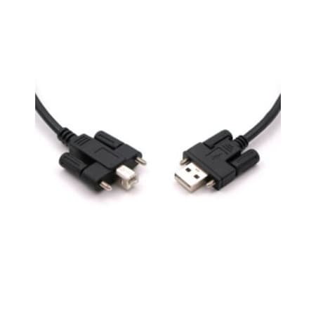 Antaira USB2.0 Cable, A to B with Locking Feature, 5M, Black CB-USBA-USBB-5M-K